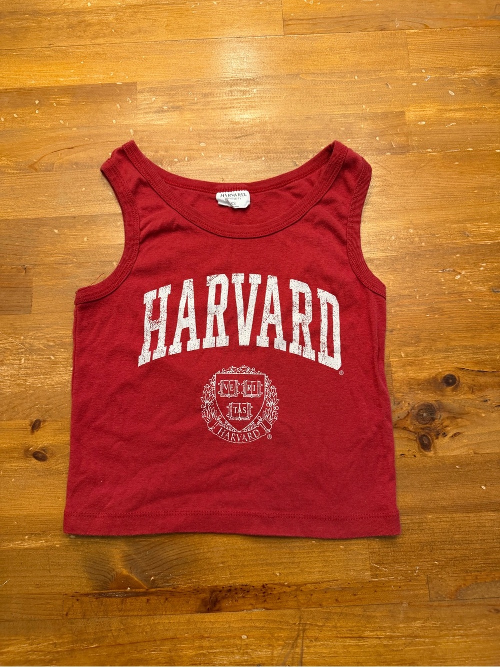 Harvard Red Crop Tank Top - Collegiate Logo
